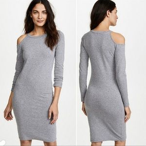 NWOT Grey shoulder cut out grey dress